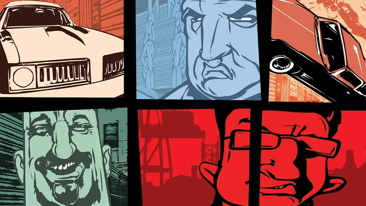 Grand Theft Auto cover art collage layout