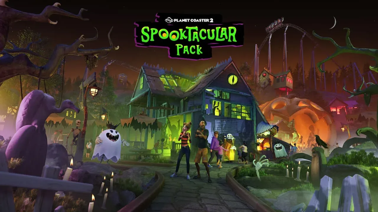 Planet Coaster 2 Spooktacular Pack haunted park scene