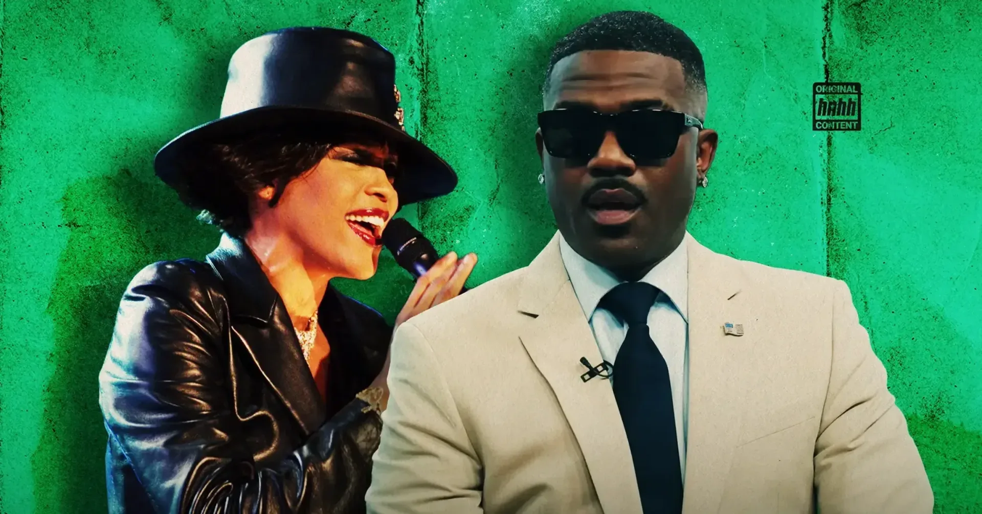 Whitney Houston and Ray J during separate public appearances in the late 2000s