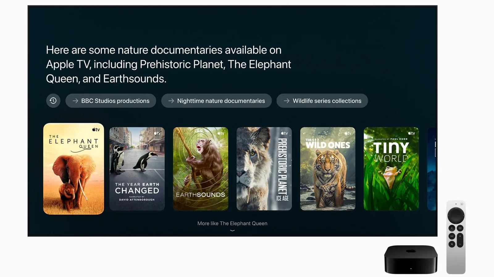 Apple TV 4K streaming box with Siri AI and hands-free voice support