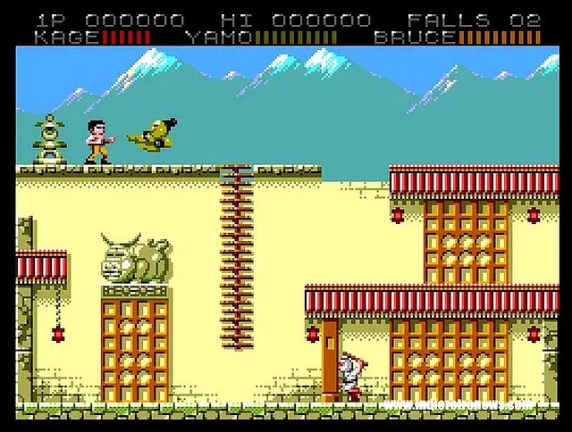 Bruce Lee running on a Commodore Amiga OCS display