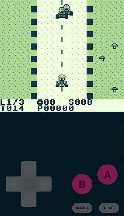 A Game Boy-style kart race with timed checkpoints, coins and pixel-art obstacles