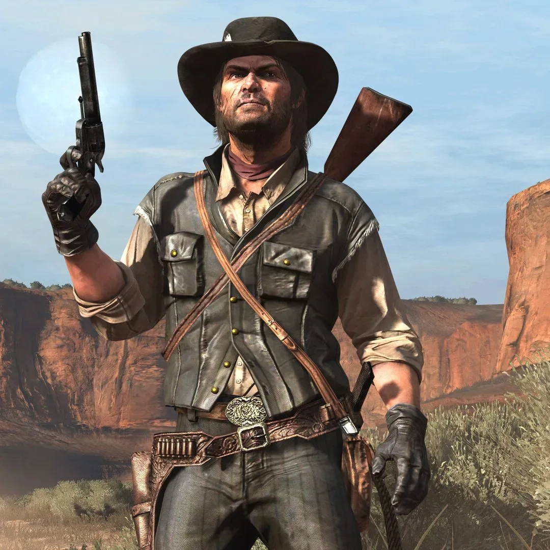 A western open-world landscape representing Red Dead Redemption’s development journey