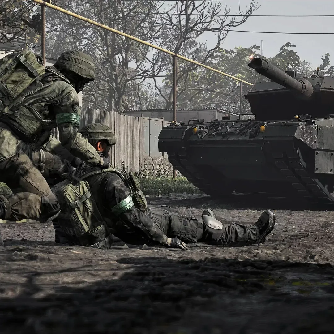 Wardogs players from the Red, Green and Blue factions contesting a central objective zone