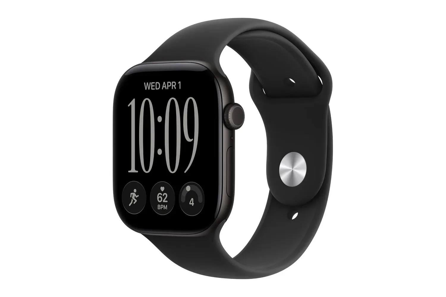 Apple Watch Series 12 GPS + Cellular 46mm smartwatch showing an always-on watch face