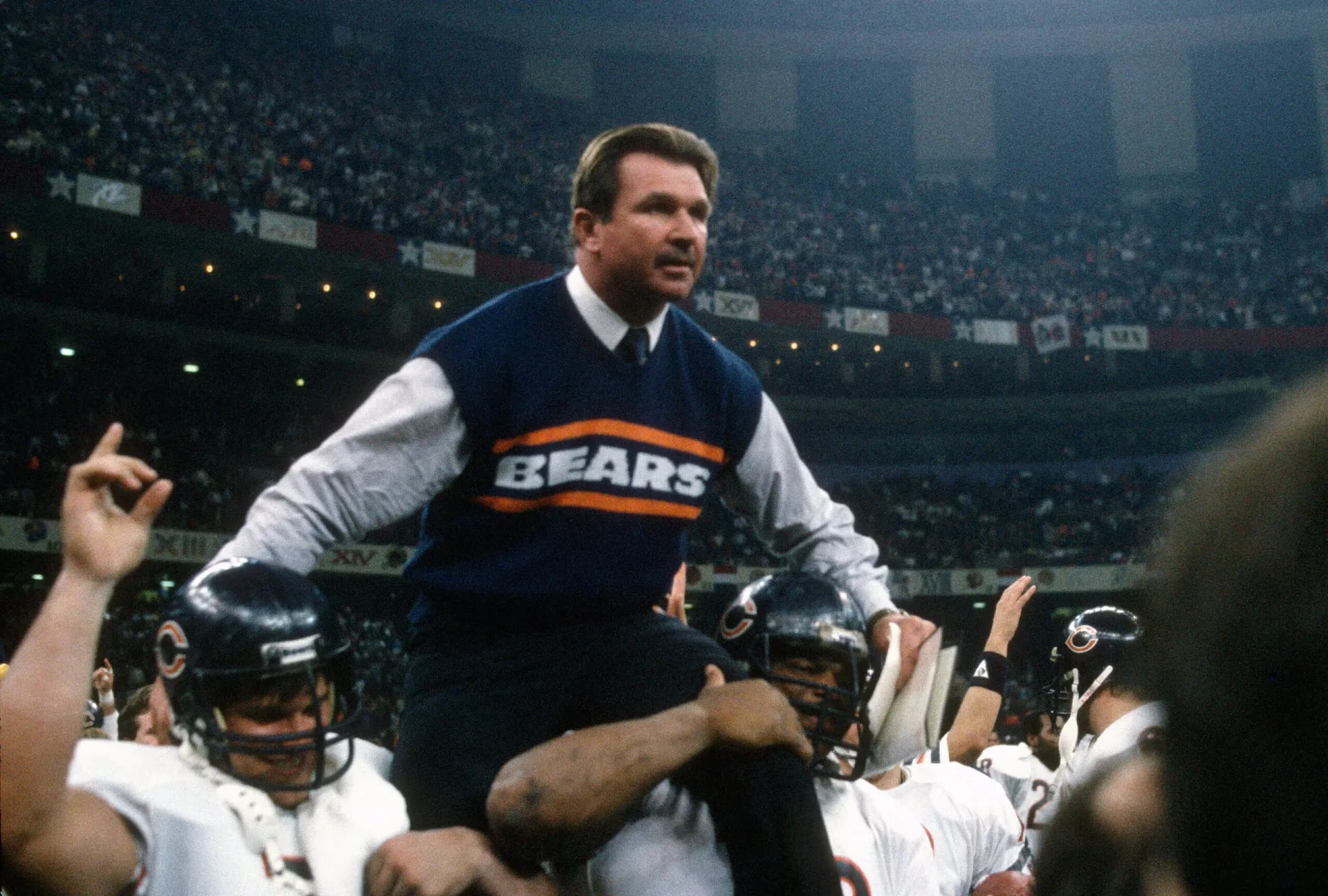Mike Ditka after winning 1986 Super Bowl for the Chicago Bears.