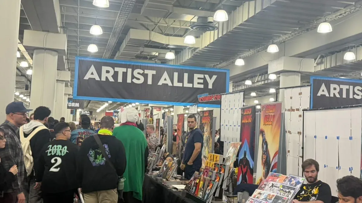 New York Comic Con 2026 show floor highlighting comic publisher booths and attendees