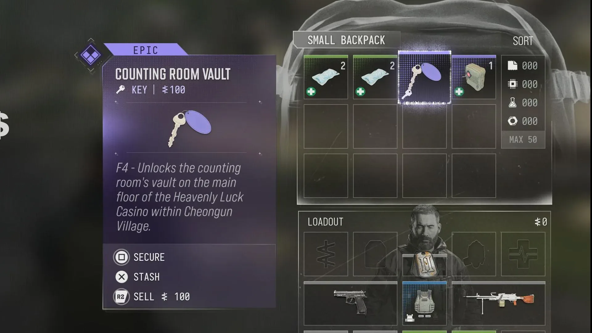 Route to the Counting Room Vault inside Heavenly Luck Casino in MW4 DMZ