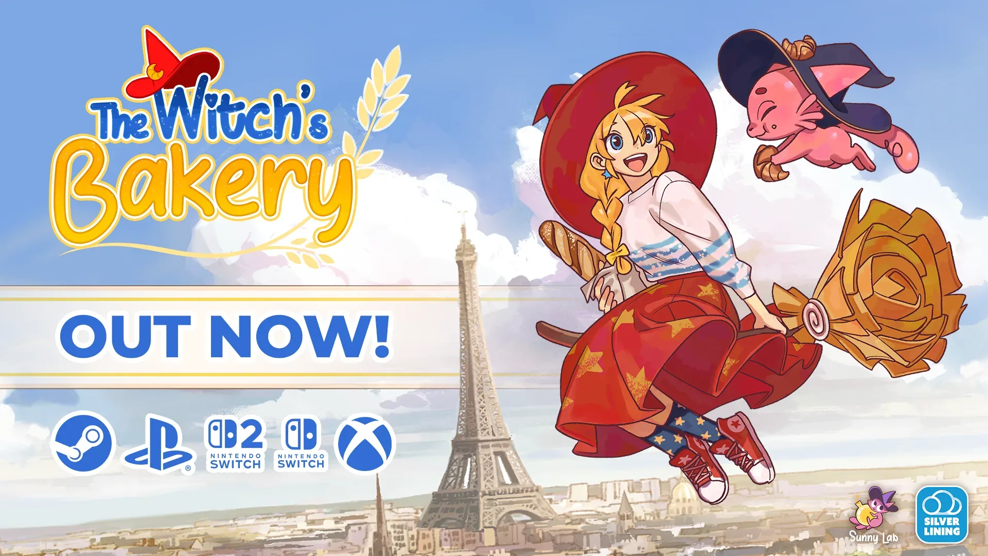 The Witch’s Bakery artwork showing Lunne and her cat-like companion Orio