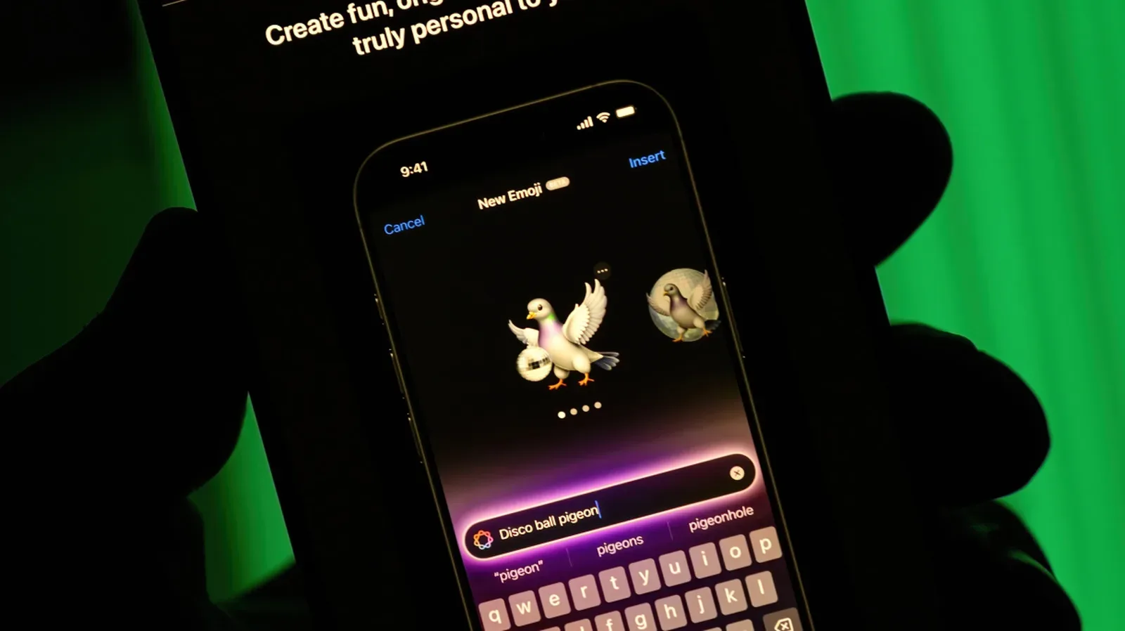 Apple Image Playground prompt interface for generating a custom image