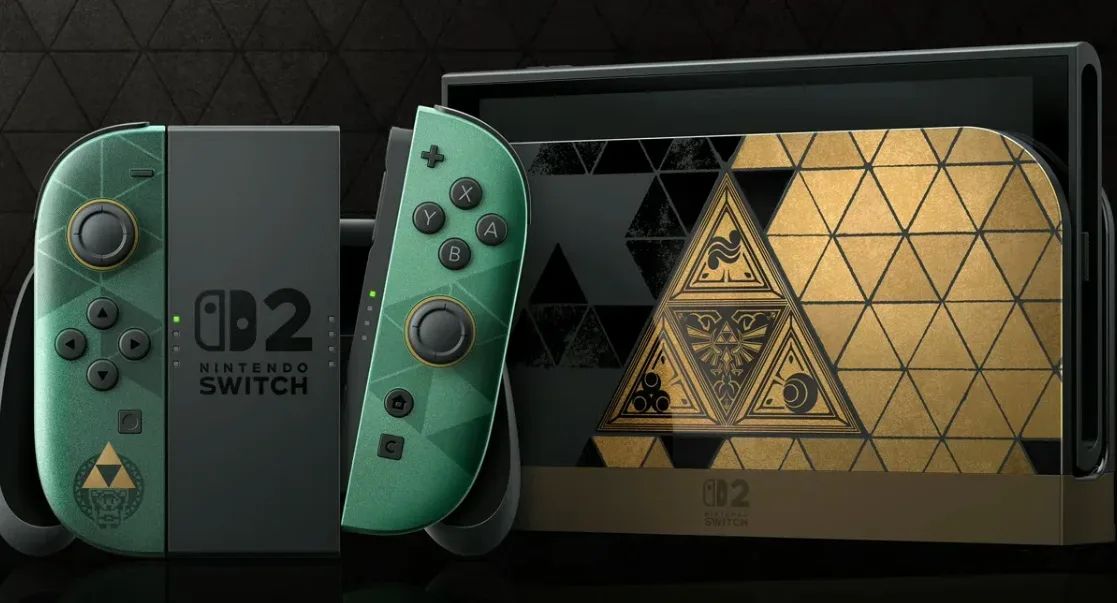 A Triforce-adorned Zelda-themed Nintendo Switch 2 console bundle