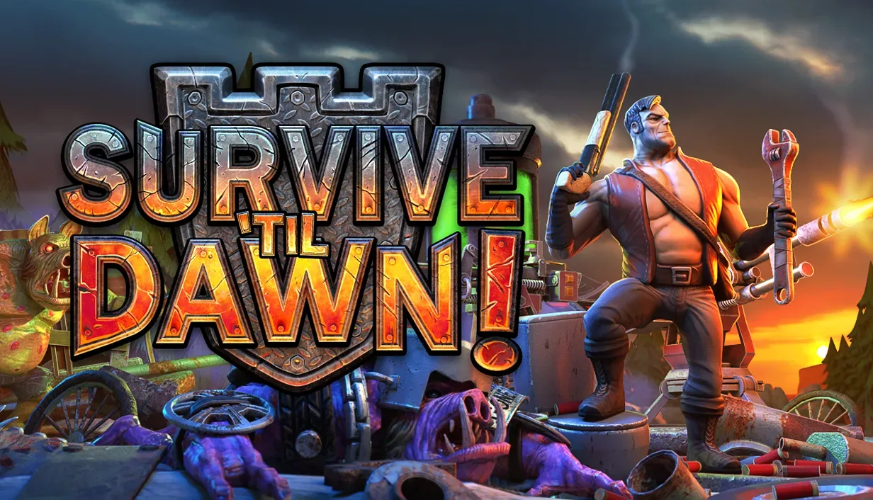 Survive ’Til Dawn! gameplay showing improvised wasteland defences around the Aegis