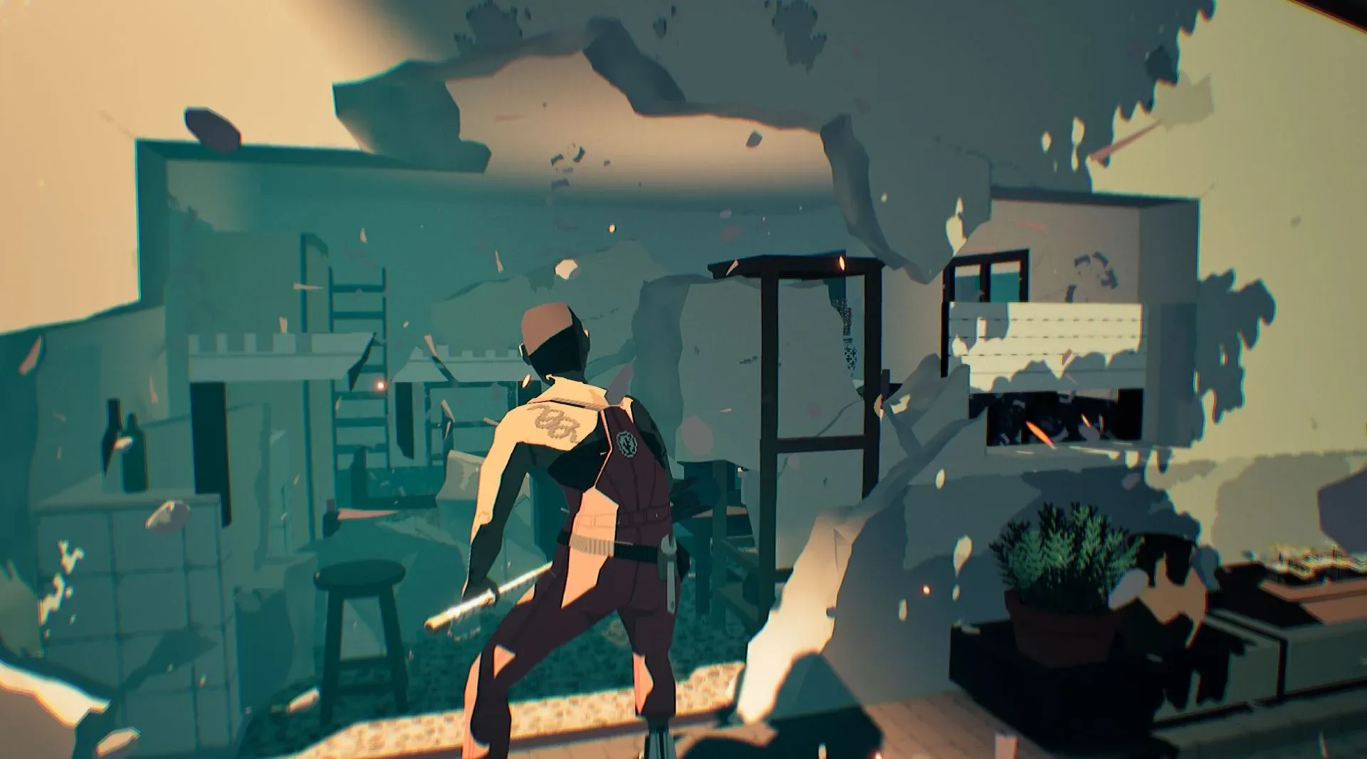 A collapsing building in Virtue and a Sledgehammer