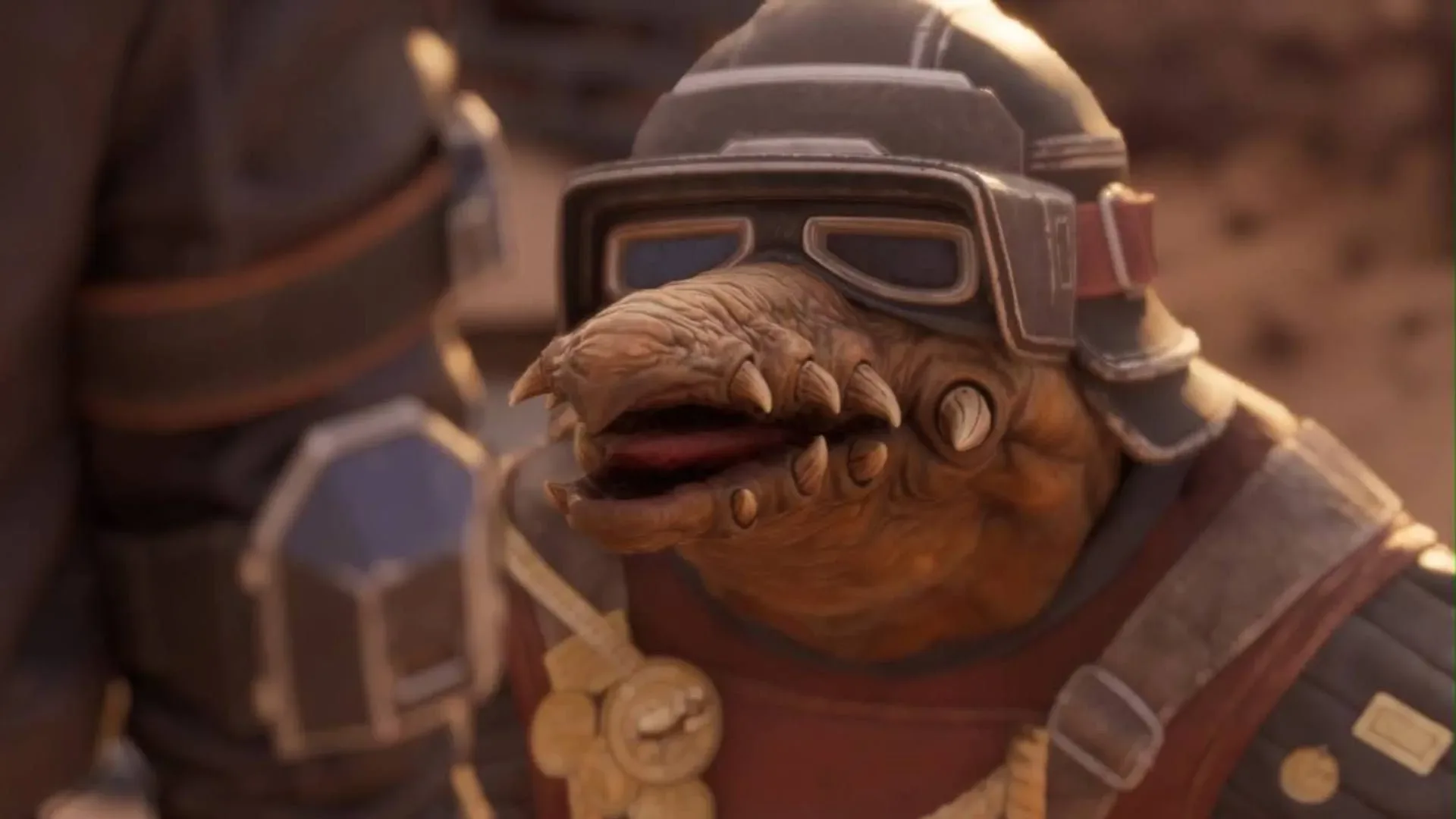 Biddy Blas in Star Wars: Galactic Racer wearing a racing helmet
