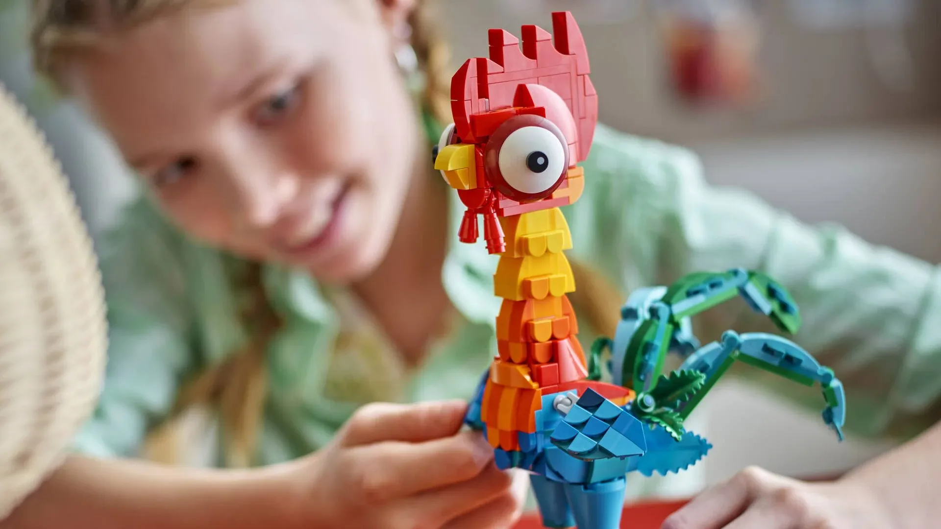 Fan-made LEGO Millennium Falcon alternate build created from the Moana Heihei chicken set
