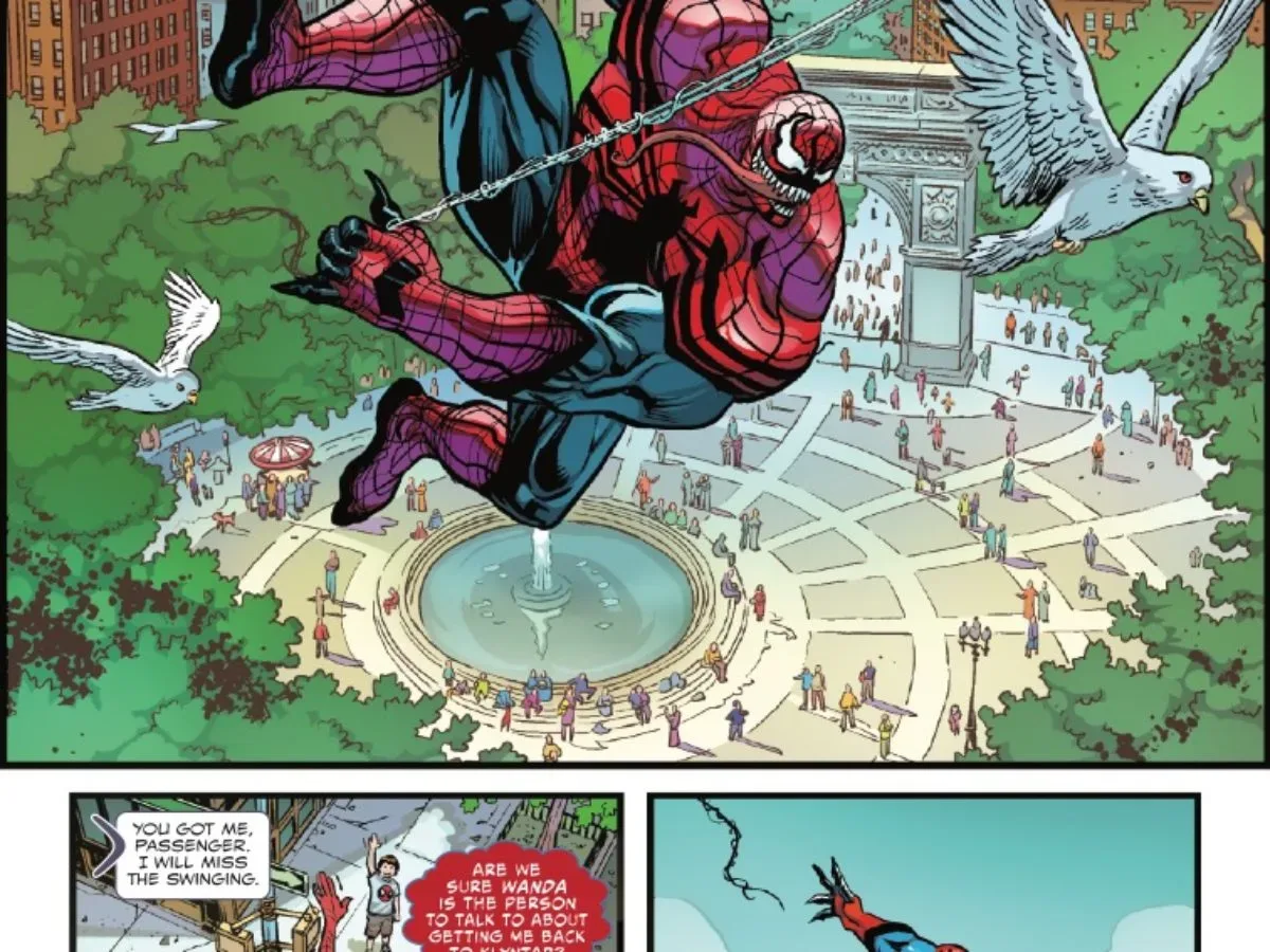 Boomerang and Comeback seek a route from Earth to Klyntar in Amazing Venom #2