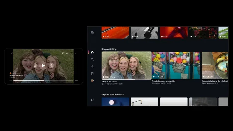 A horizontal podcast video playing through an Instagram TV app