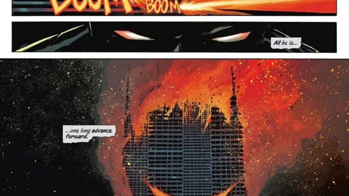 Absolute Batman comic art representing Bruce Wayne’s community-focused story