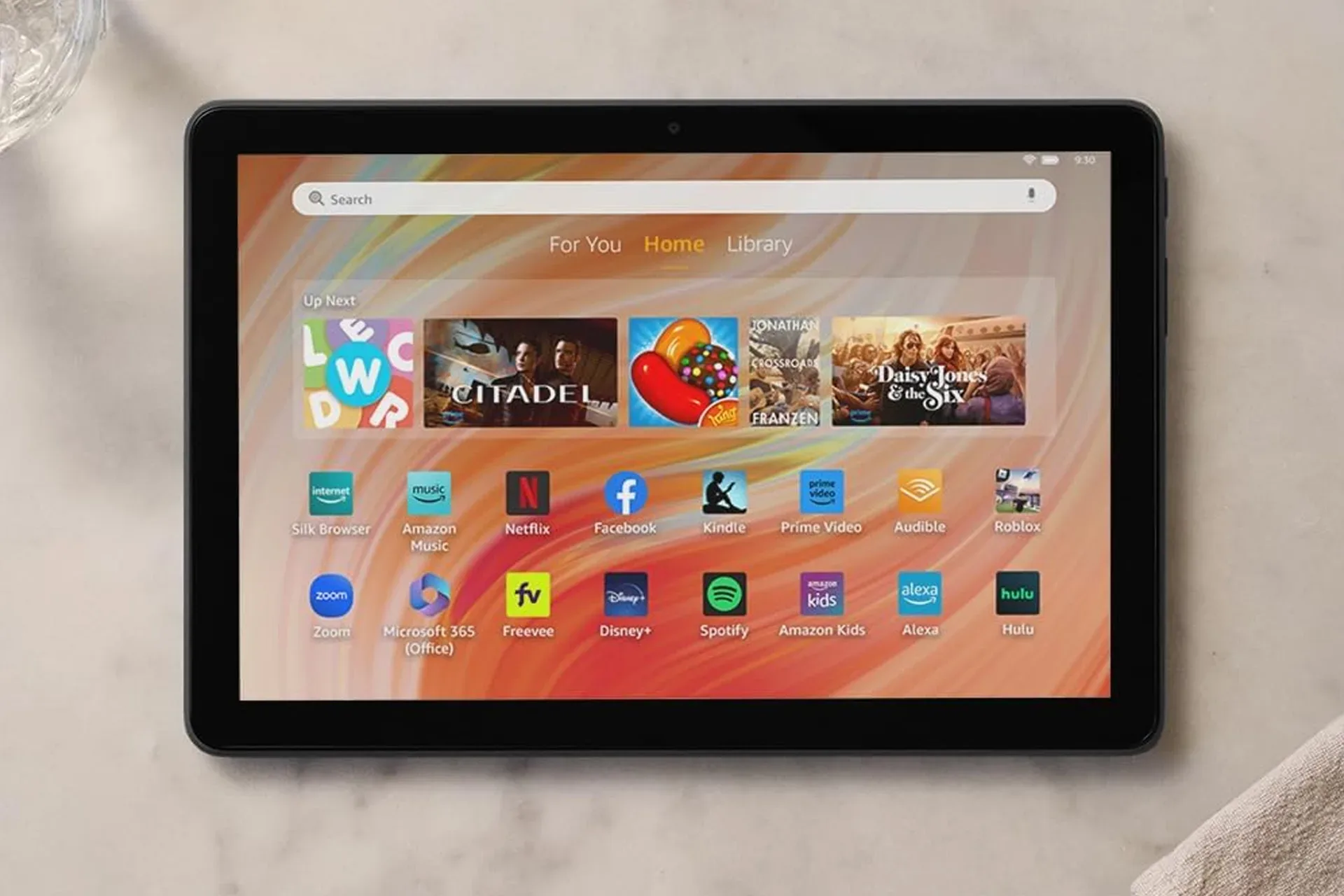 Amazon Fire HD 10 tablet with a 10.1-inch Full HD display