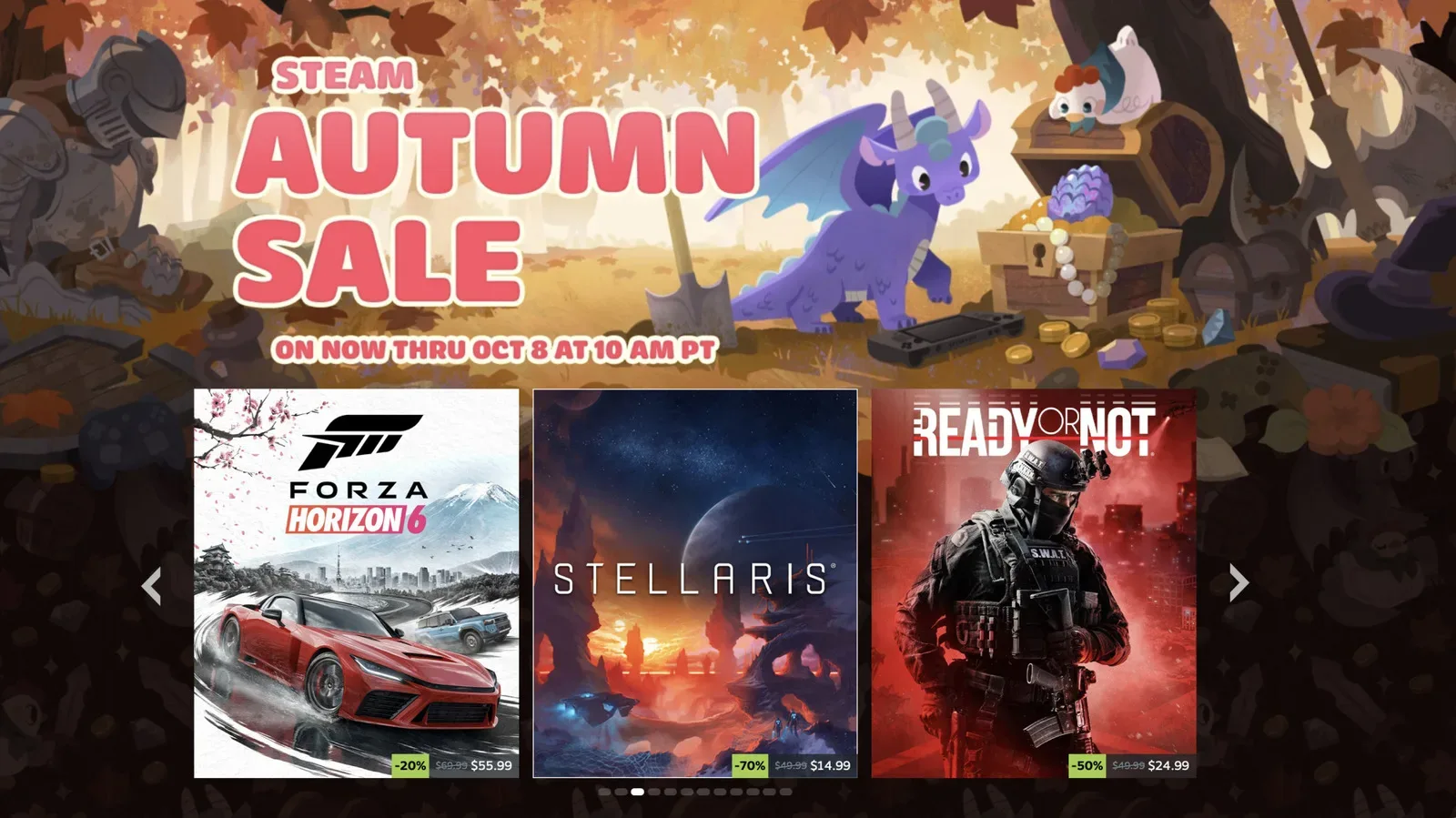 Steam Autumn Sale promotion featuring discounted PC games