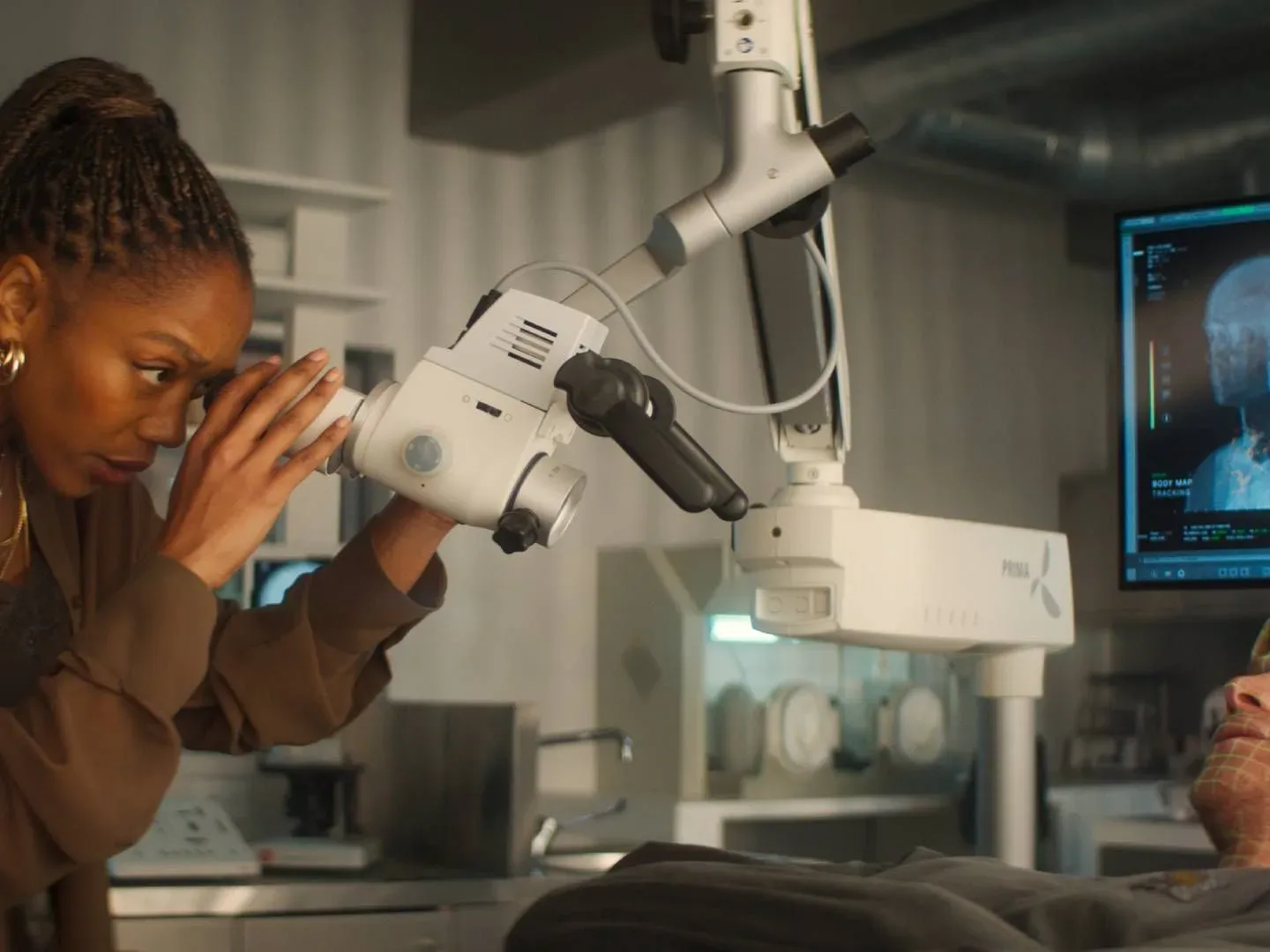 Naomi Ackie as Caitlyn Corr and Tom Rhys Harries as Matt Hagen in Clayface