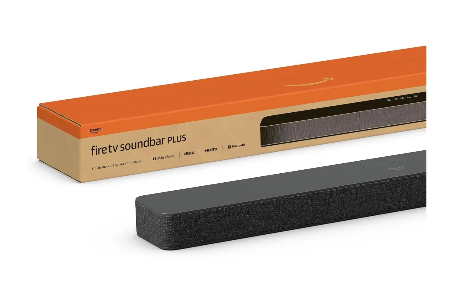 Amazon Fire TV Soundbar Plus 37-inch soundbar with built-in bass and Dolby Atmos support