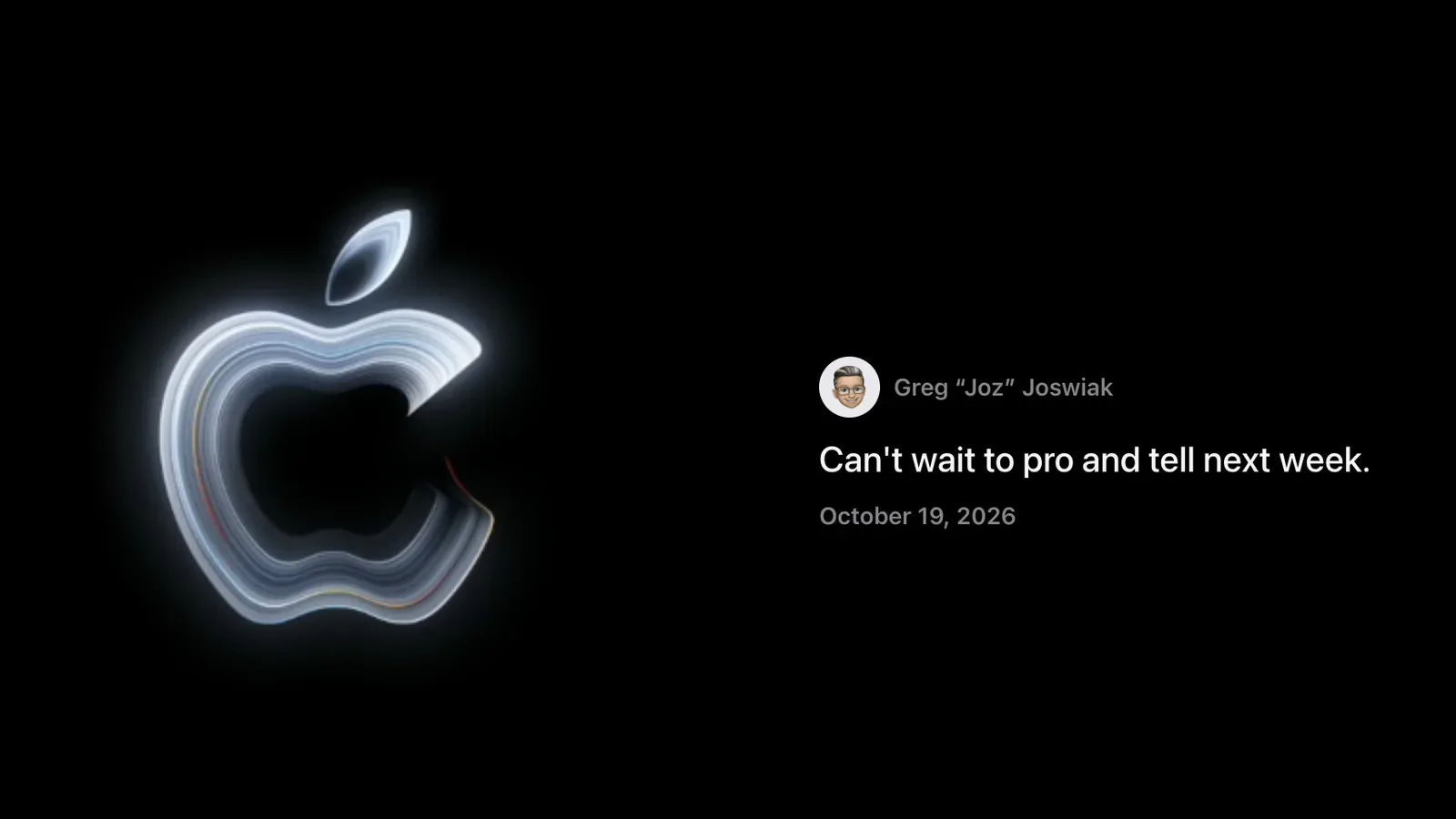 A MacBook display and keyboard shown during Apple’s Pro and Tell event coverage