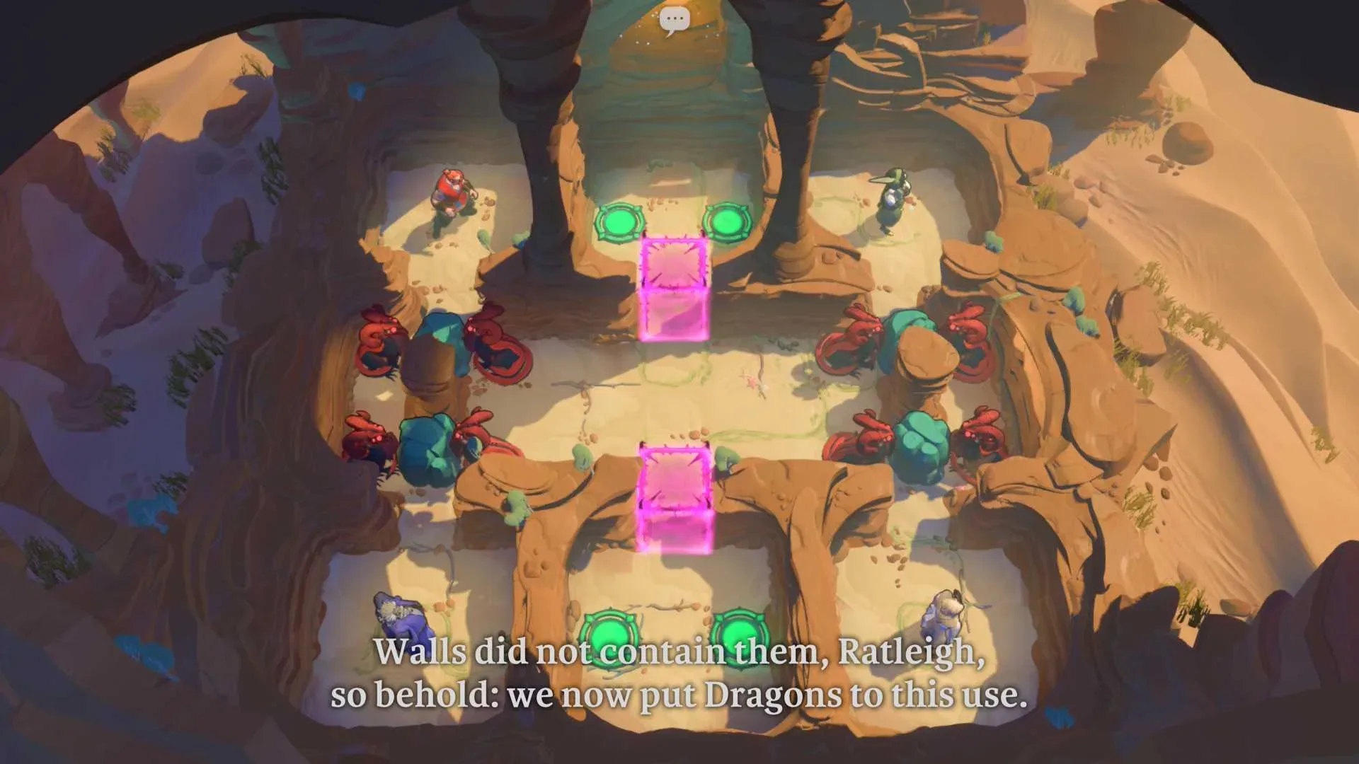 Order of the Sinking Star overworld with the Queen traveling between puzzle regions