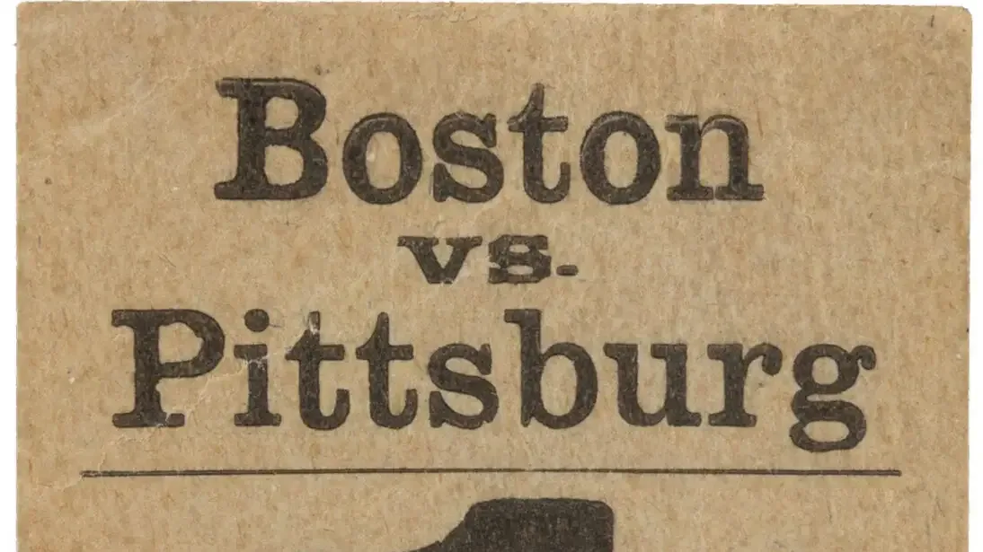 1903 World Series Game 1 ticket for Boston Americans versus Pittsburgh Pirates