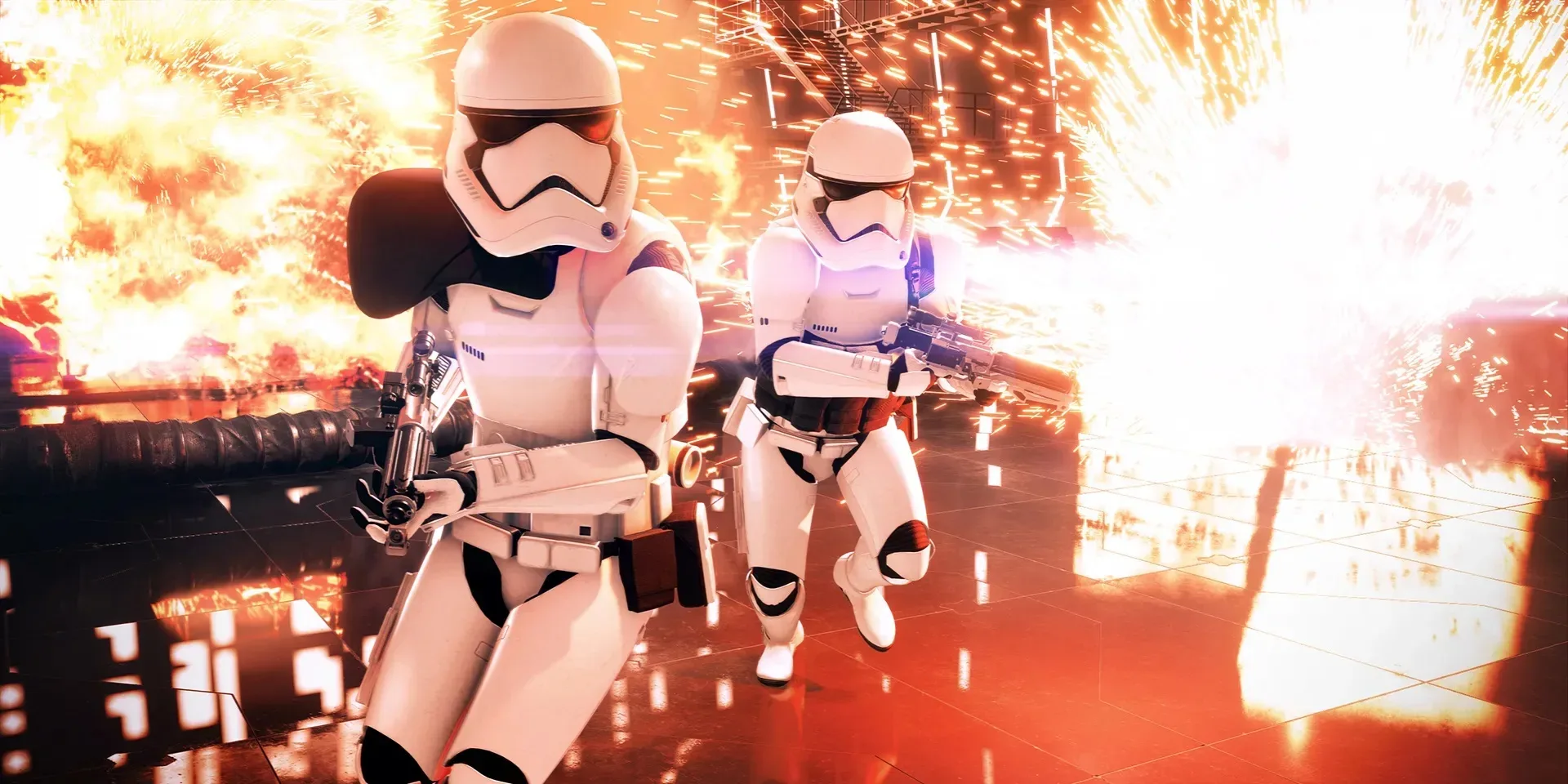 Conceptual Star Wars-style sci-fi battlefield representing rumors of a possible Battlefront sequel