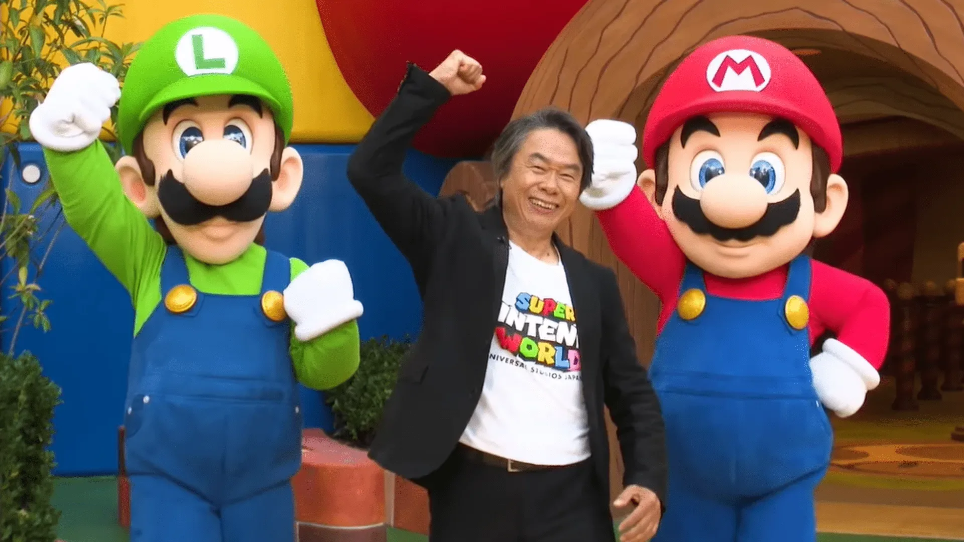 Shigeru Miyamoto appearing at a Nintendo presentation