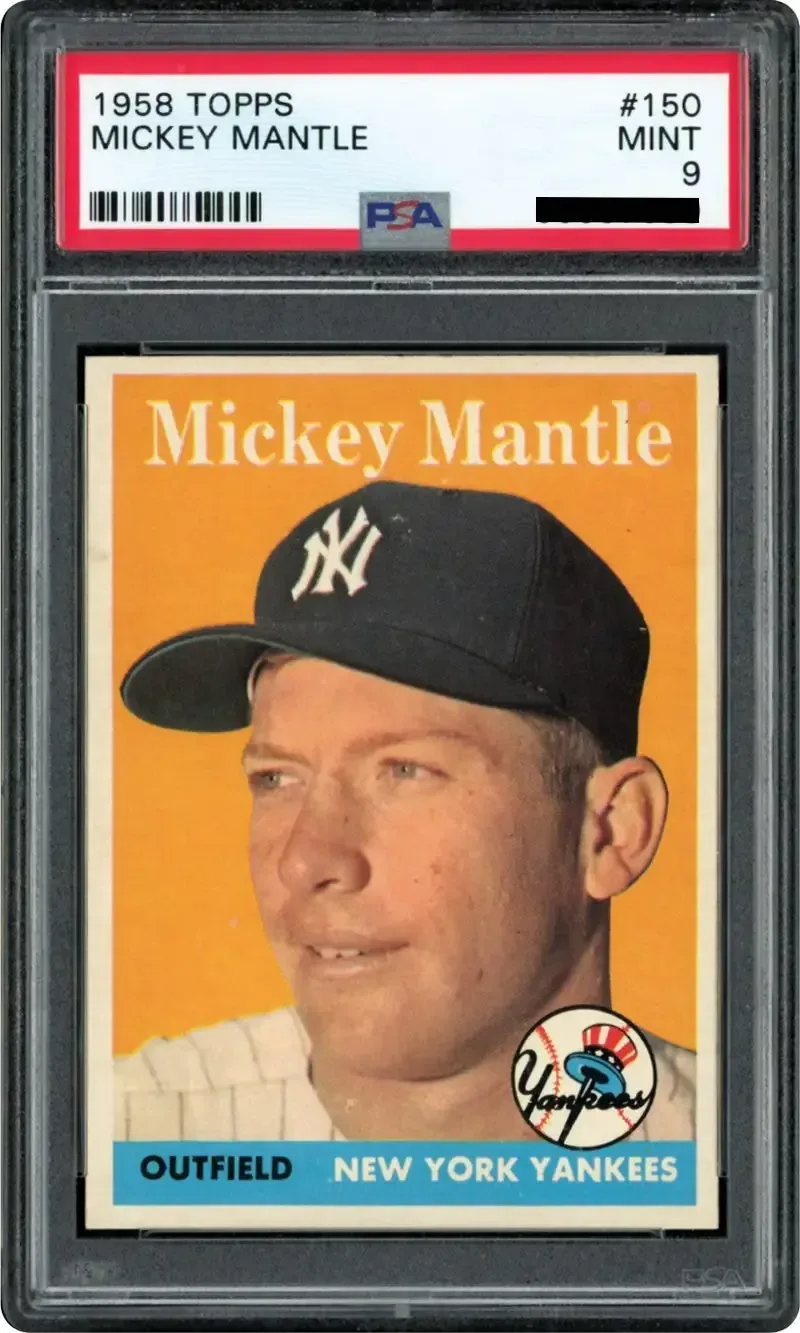 1958 Topps Mickey Mantle #150 graded PSA 9