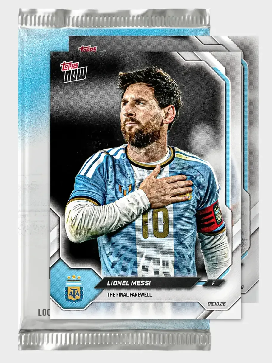 Lionel Messi Topps NOW autograph chase card for Argentina
