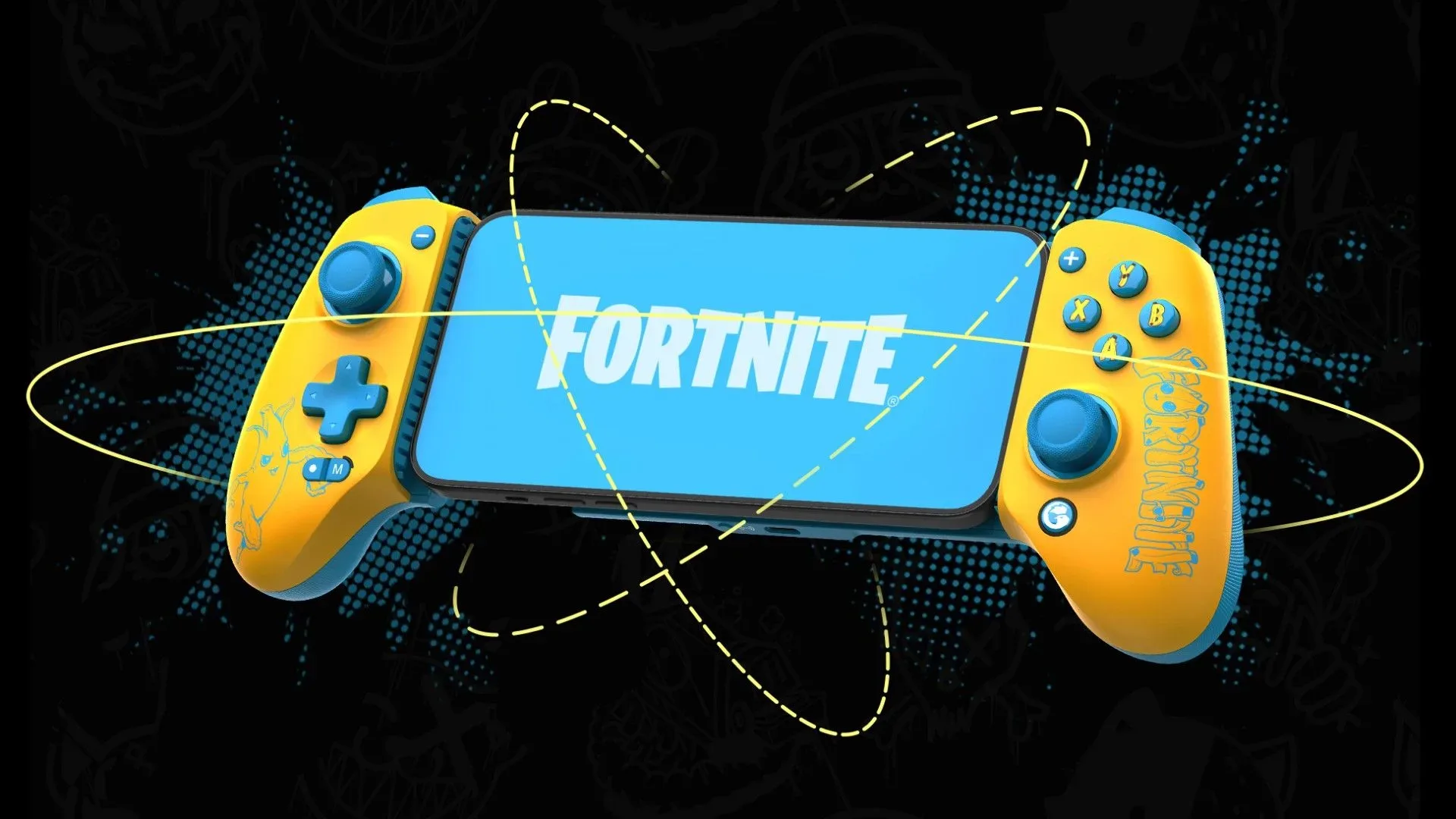 GameSir Fortnite Edition mobile controller with translucent smoke-gray plastic and green accents