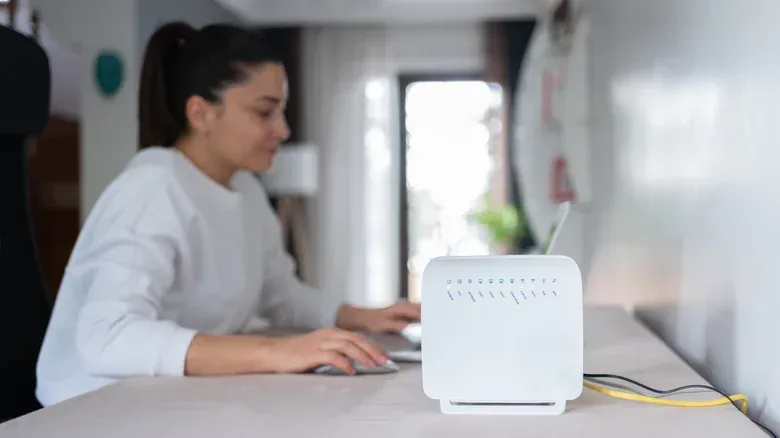 A gaming PC connected to a home router
