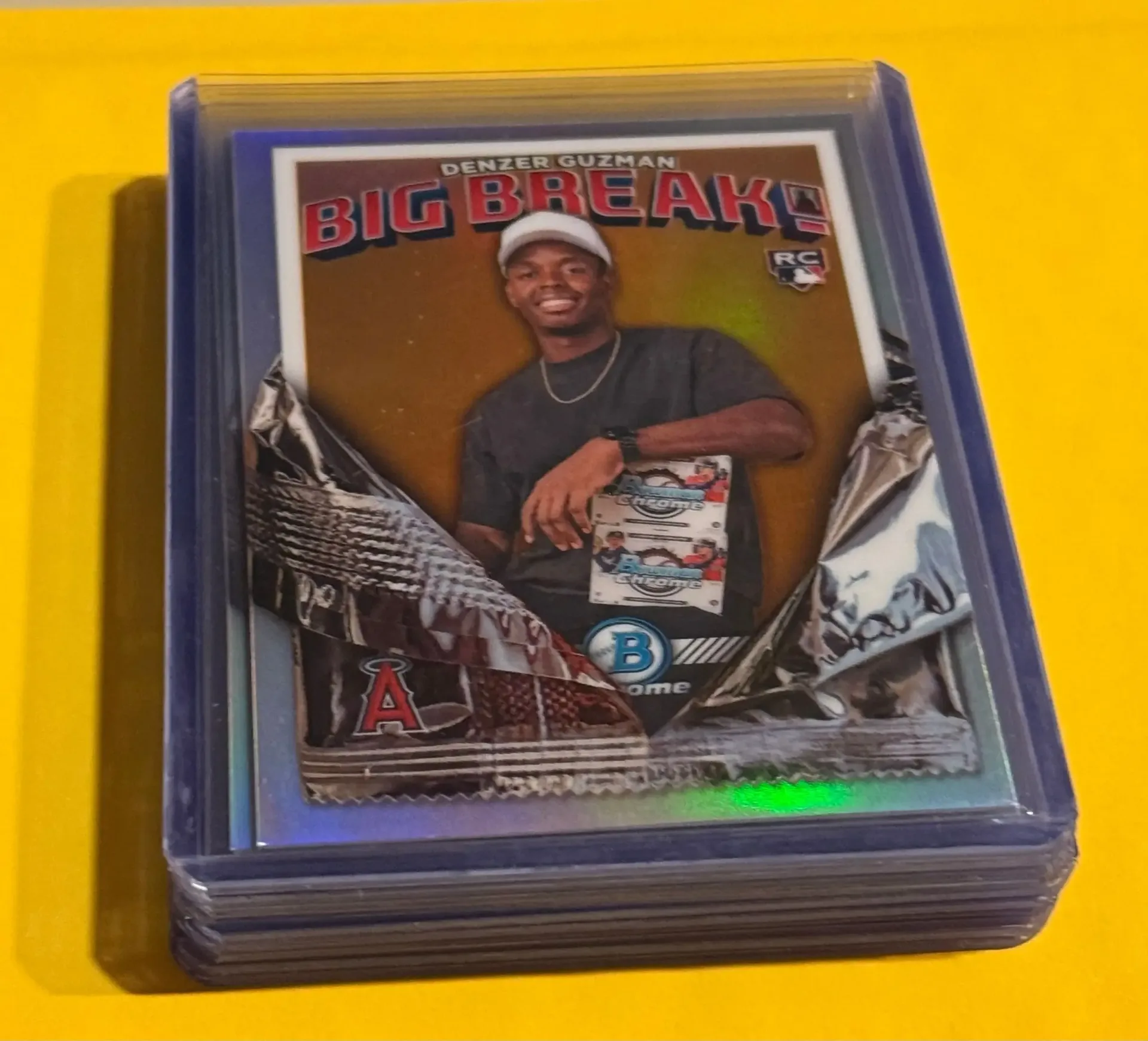 Denzer Guzmán 2026 Bowman Chrome Big Break base cards grouped together