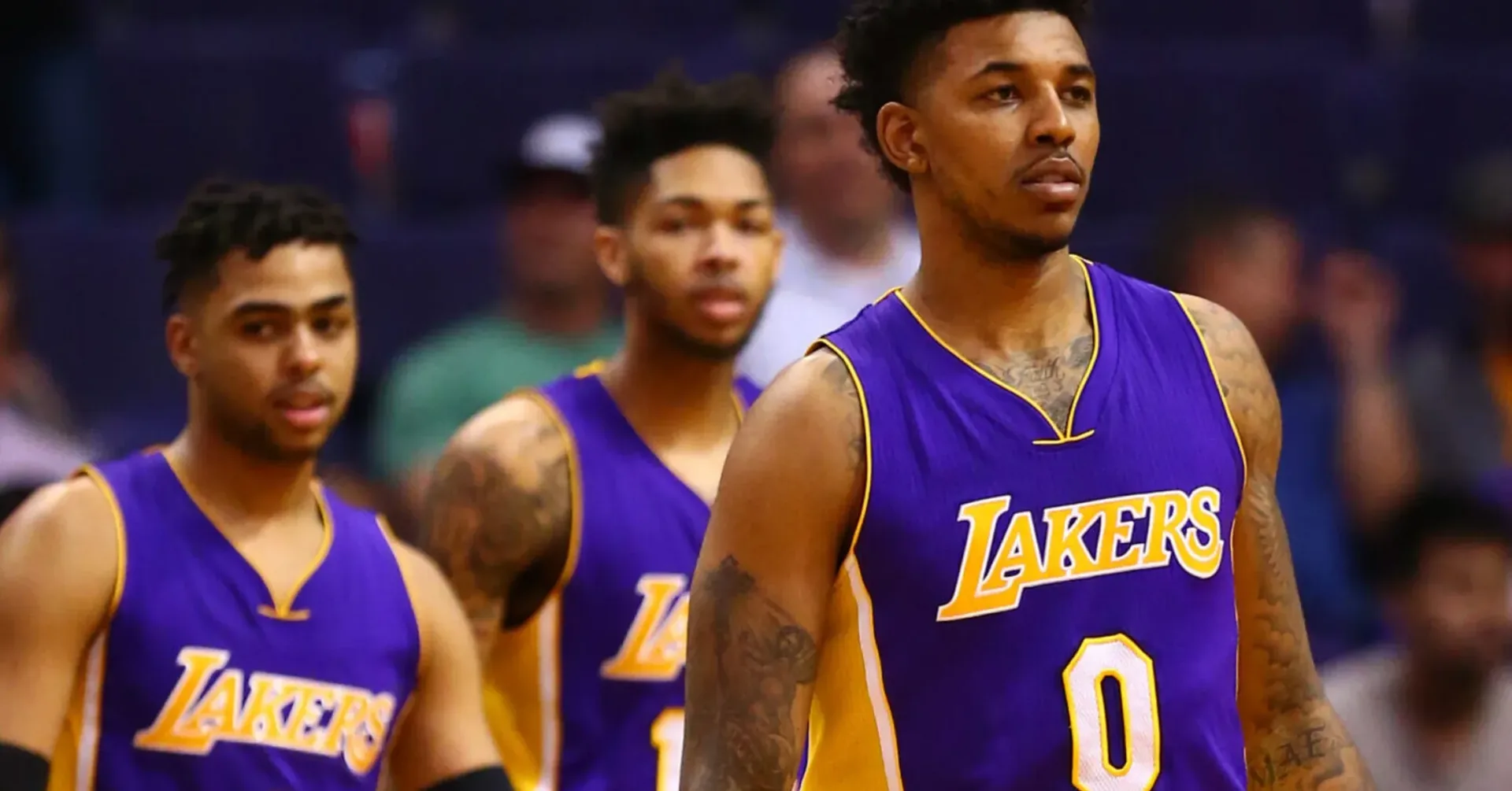 Nick Young and D’Angelo Russell during their time with the Los Angeles Lakers