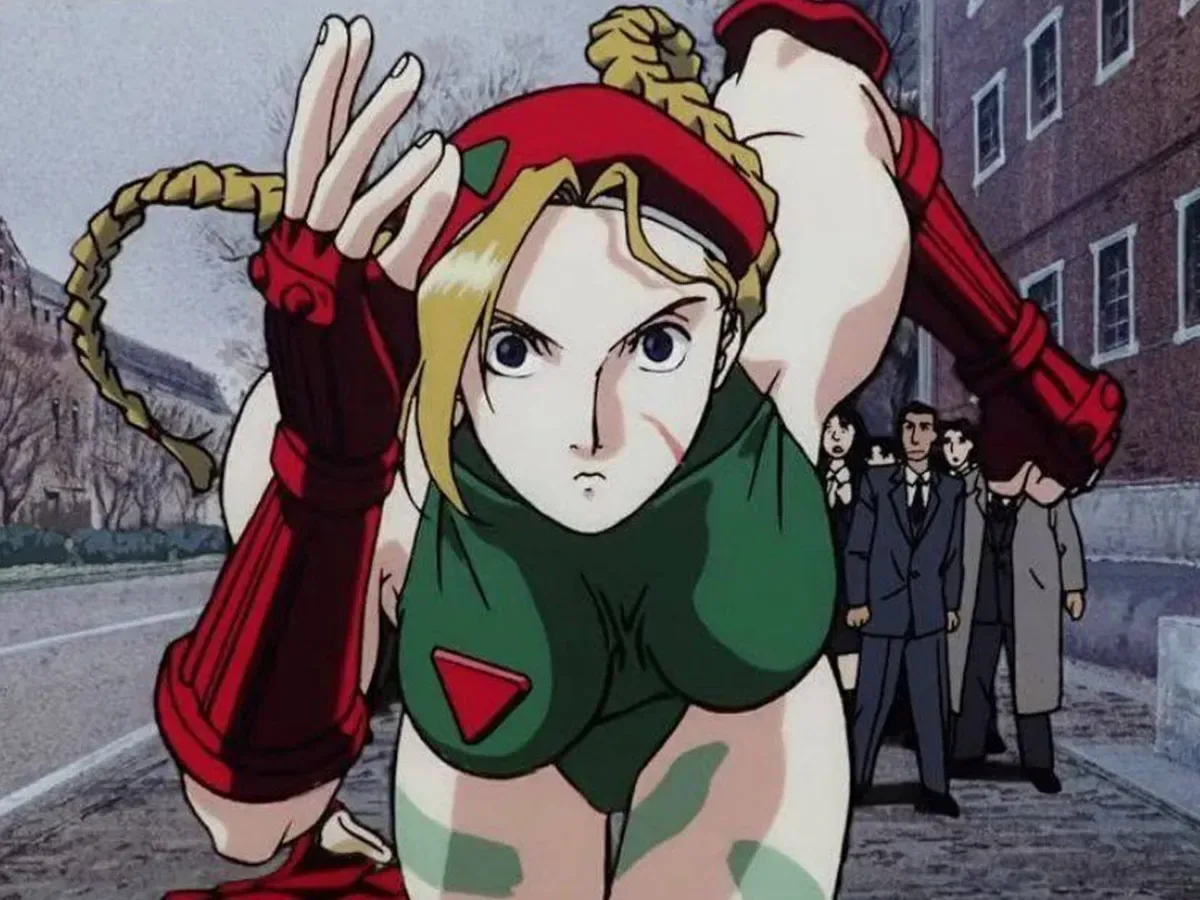 Chun-Li in a fight scene from Street Fighter II: The Animated Movie