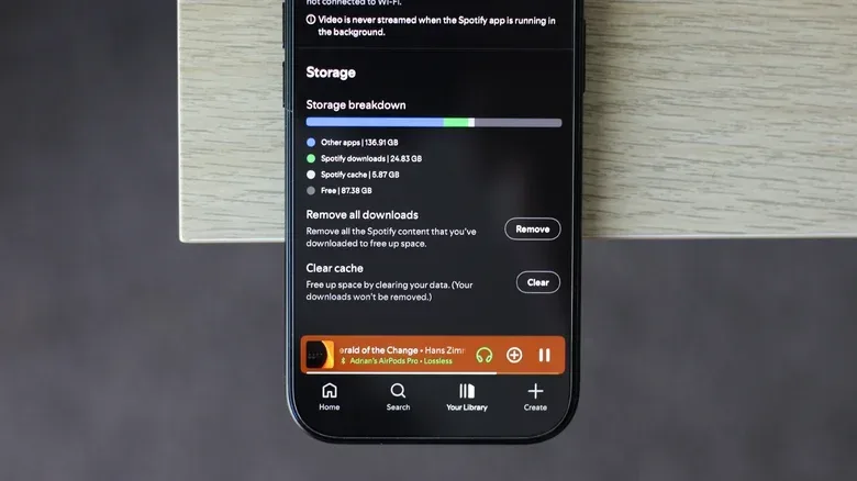 Spotify media quality options for offline downloads