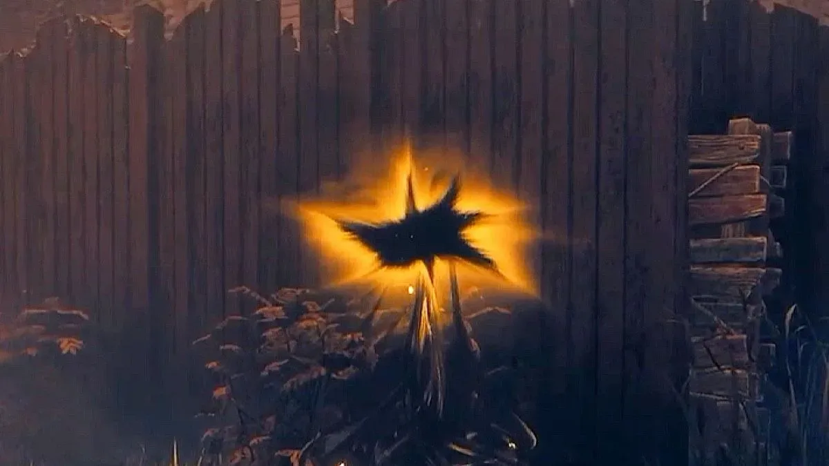 An orange rift portal in the DBD Haunted by Daylight event.