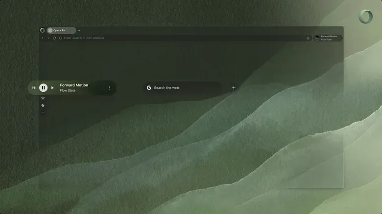 Opera Air wellness tools showing a breathing exercise reminder