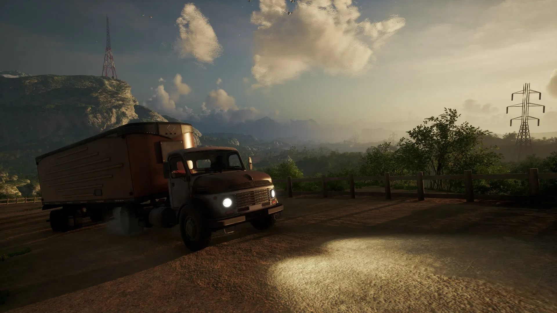 Road Truckers: New Beginning truck driving through the first demo map