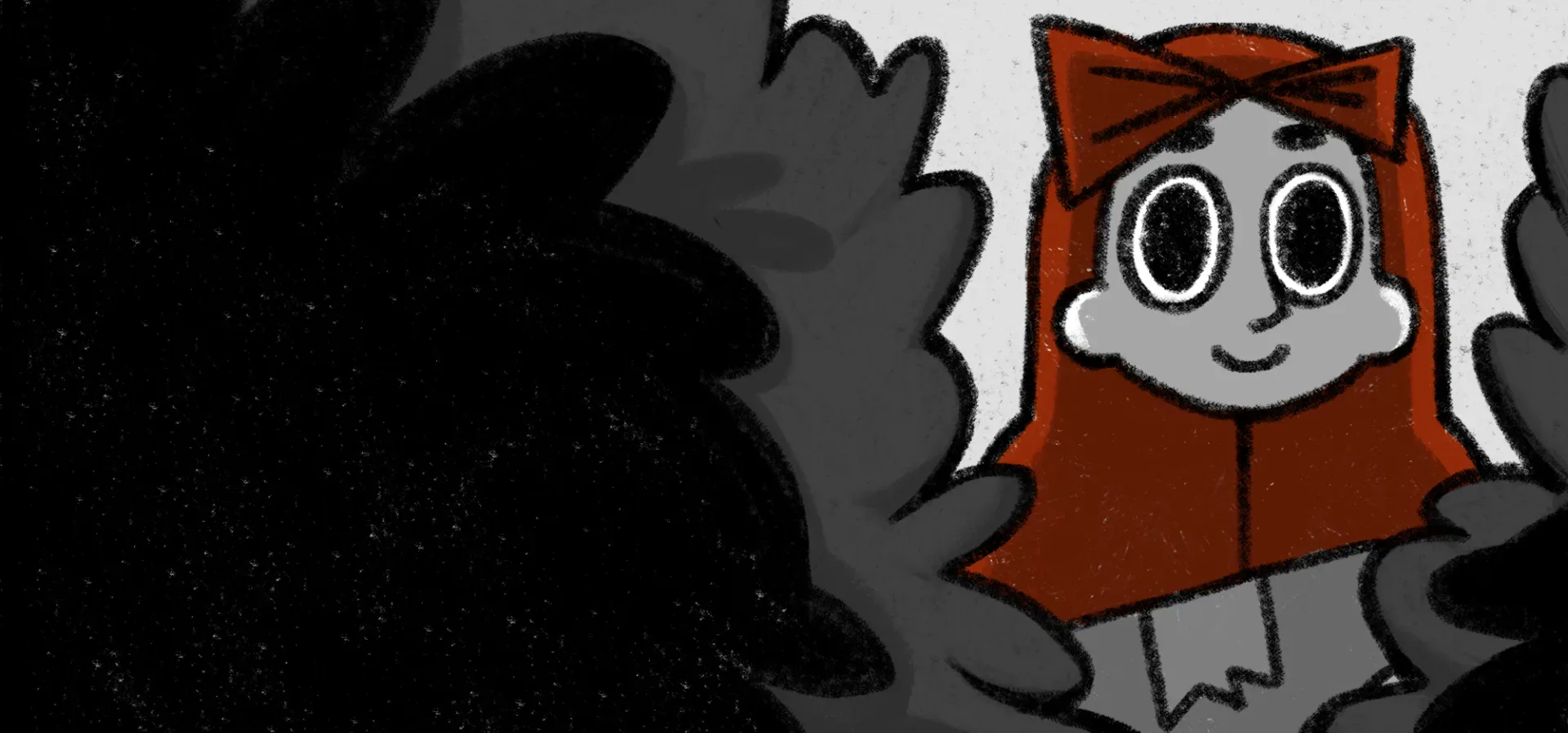 Tom the Postgirl peers into a village home in the creepy-cute narrative adventure