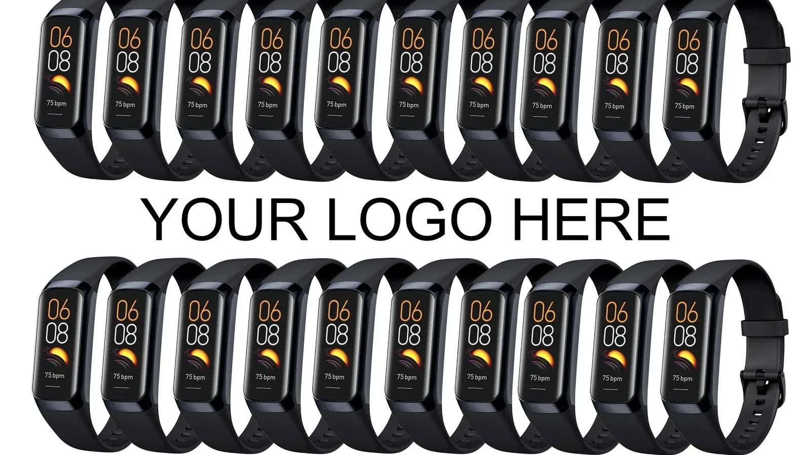 Multiple similar fitness tracker listings showing identical product imagery