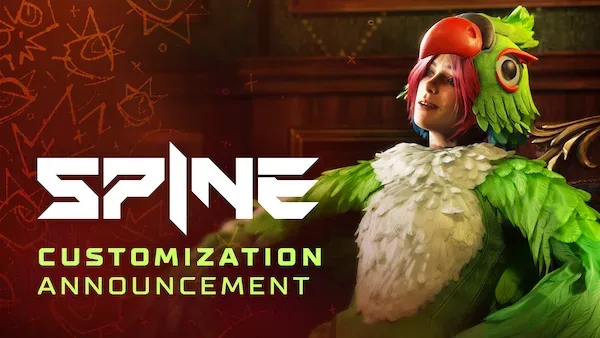 Redline wearing the Hard Beaked parrot costume in SPINE