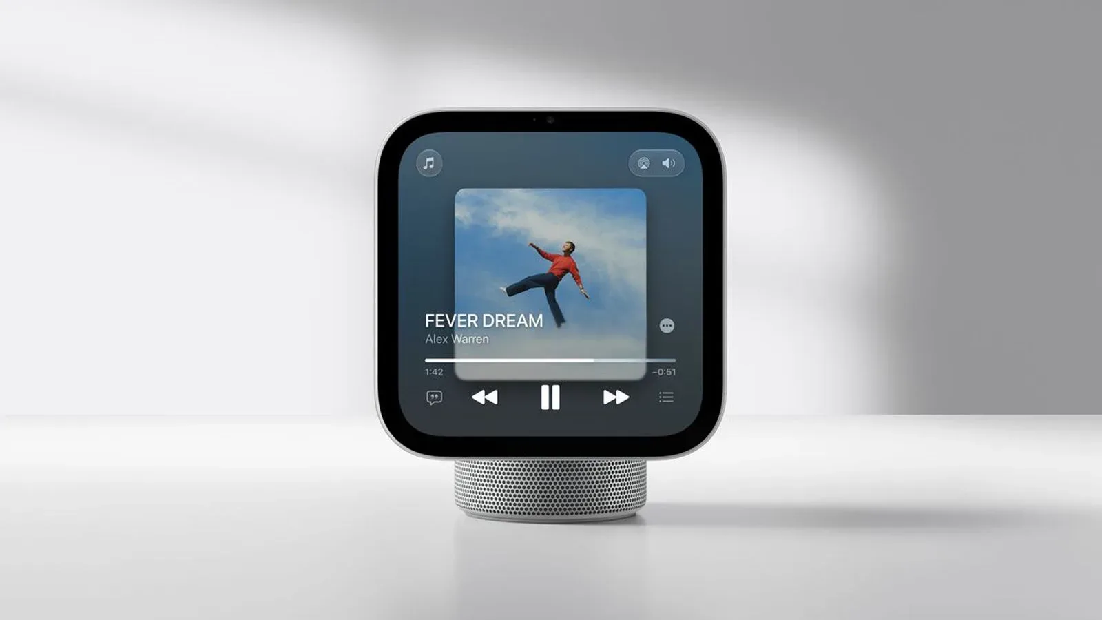 Apple HomeView device shown with a home-focused interface