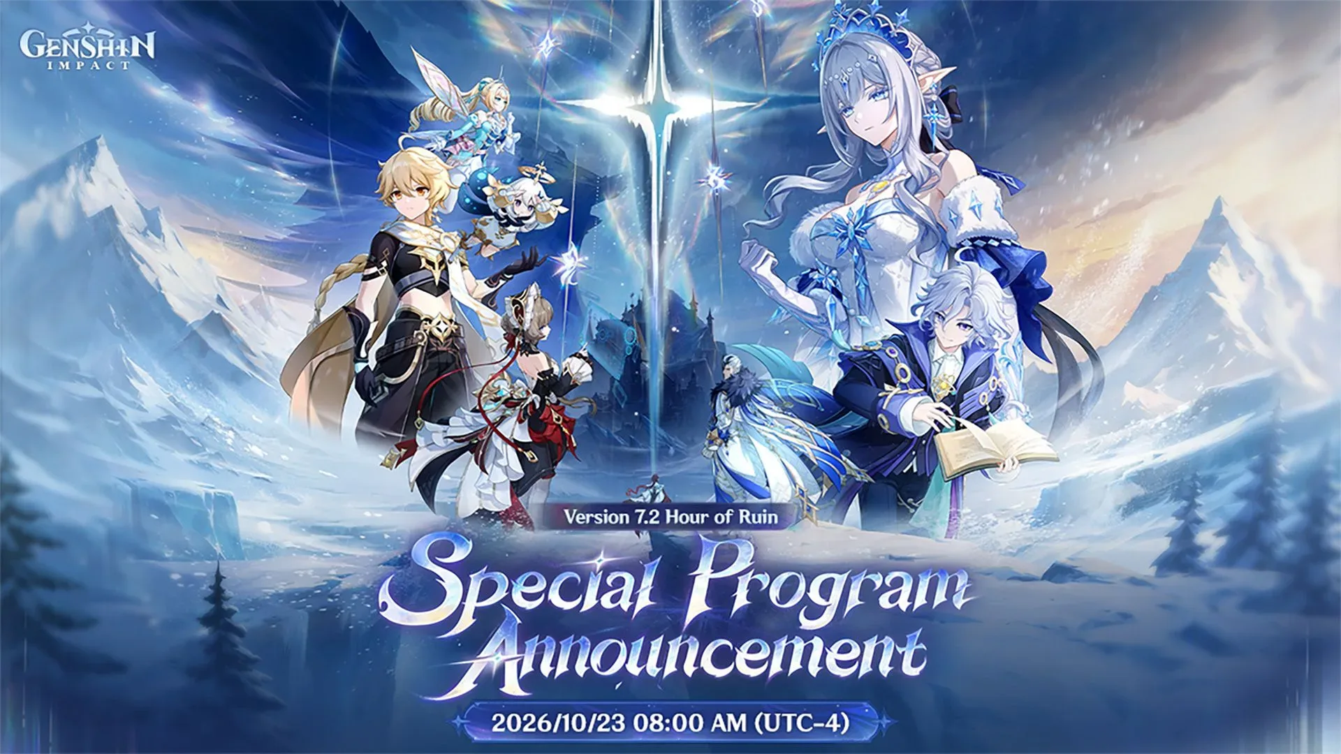 Key art for Genshin Impact livestream 7.2 codes