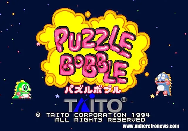 Puzzle Bobble AGA running on a Commodore Amiga 1200