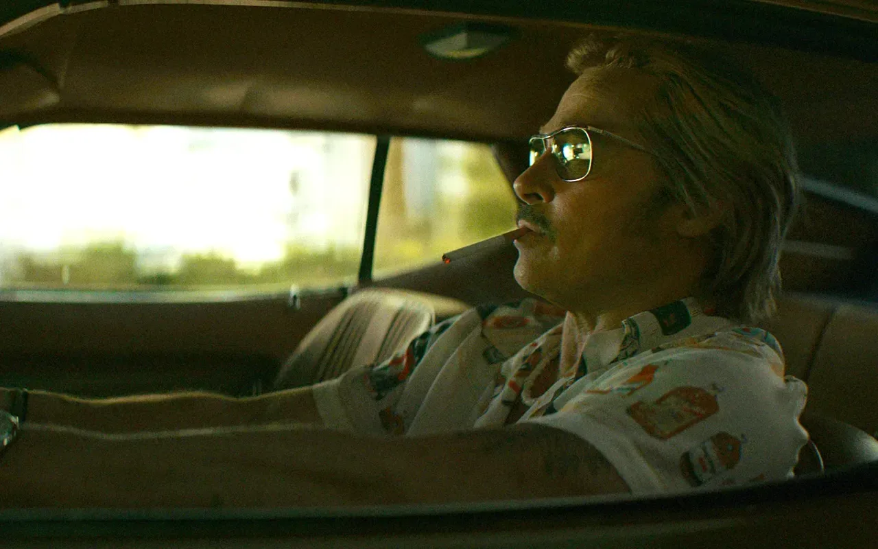 Brad Pitt and David Fincher film The Further Mis-Adventures of Cliff Booth promotional theater image