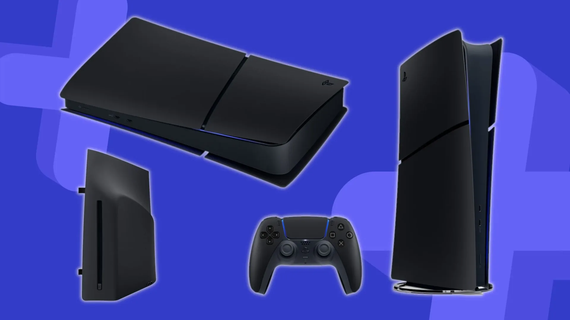 Midnight Black PlayStation 5 Digital Edition console in Sony promotional imagery